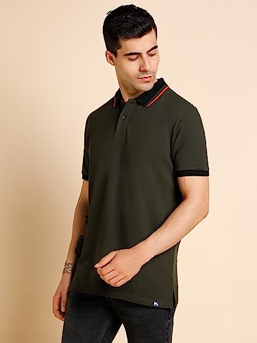 Image of Dennis Lingo Men's Solid Polo Regular Fit T-Shirt (Cotton Polo)
