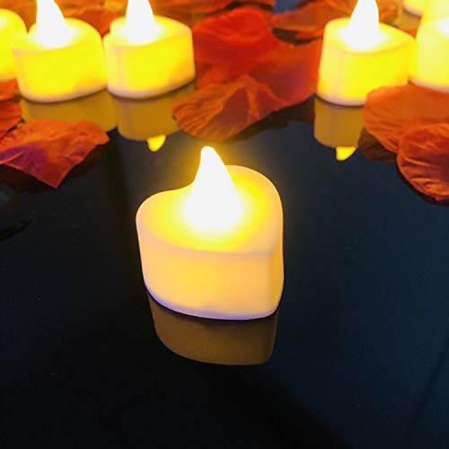 Vela impermeable sin humo para bodas con forma de corazón romántica 6