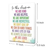 LISTNGBO Positive Affirmations Wall Decor for Elementary Classroom Preschool, In This Classroom We Are Kind Sign Wall Decor for Kids, Affirmations Classroom Posters Frame for Kids 12" x 15"