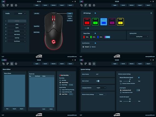 VELOX Mouse Gaming Wireless RGB - Mouse per PC senza Fili con Batteria ricaricabile, USB-C, 4800 dpi, programmabile, leggero, ricevitore USB nano, illuminazione LED RGB, nero - Mouse gaming - Immagine 10