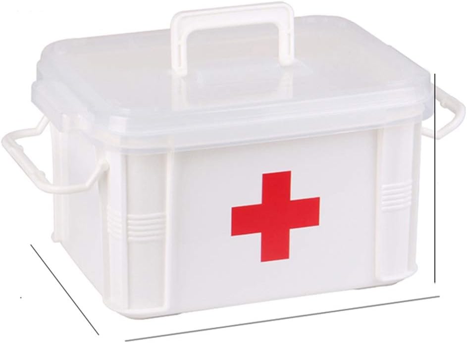 JCCOZ Family First Aid Box Thick Plastic Medical Box Medicine Storage Box Large