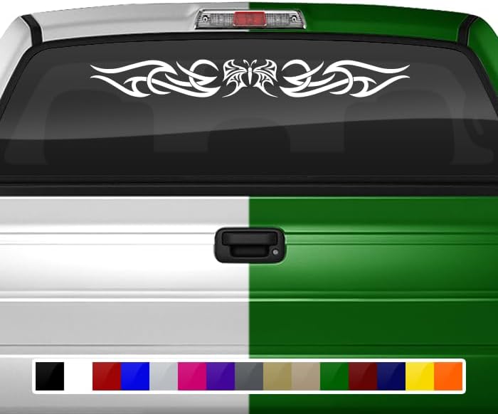 Miniatura 2 de Calcomanía de mariposa para parabrisas, pancarta de vinilo con diseño tribal de desplazamiento para automóvil, camión, SUV, vehículo, delantero y