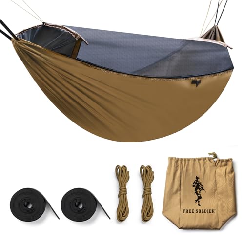 FREE SOLDIER Survival Outdoor multifunción portátil Colgar Cama con mosquitera Ligero Tactical...