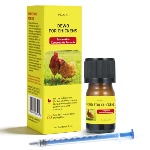 De-womax for Chickens Suspension Concentrate Formula – Liquid Poultry Management Solution for Broiler Chicken, Laying Hens, Breeding & Replacement Chickens – Water Dilution Use, 5 mL