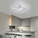SENQIU Modern LED Ceiling Light, 30W Creative Ceiling Lamp Fixture with Flower Design, 6500K Cool White Semi Flush Ceiling Lighting for Bedroom, Living Room, Dining Room, Kitchen, Corridor, Balcony - Image 6