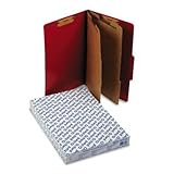 Pressguard Classification Folders, Lgl, 6-Section, Scarlet, 10/box