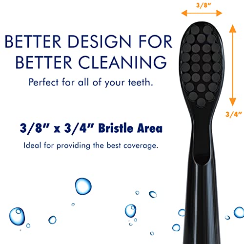 Sonic-Fx Solo Electric Toothbrush W/ 10 Brush Heads + 1 Interdental, Charcoal Bristles, Rechargeable, Charging/Storage Base, 3 Brush Modes, Smart Timer, 2 Months Use On Full Charge, Black Color #TOP4