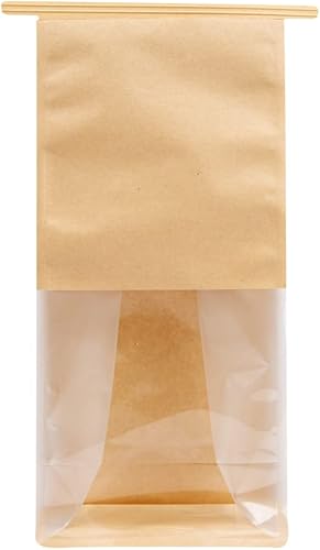 Miniatura 13 de Restaurantware Bag Tek - Bolsas de lazo de lata de 5.1 x 4.1 x 11.2 pulgadas con ventanas, 100 bolsas resellables para panadería con ventanas, parte