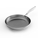 【Food-grade Stainless Steel Pan】: The 10 inch frying pan set is made of 3-layer stainless steel with aluminum core for even heat distribution, preventing hot spots & ensuring perfect searing every time. Oven-safe & rust-resistant for long-lasting dur...