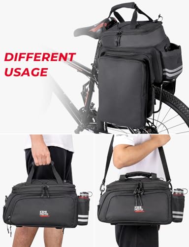image for KEMIMOTO Bike Rear Rack Bag Bicycle Trunk Bag Expandable 10-20L Capaci