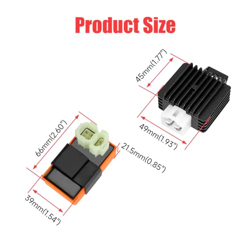 Image of GREHUA GY6 Ignition Coil CDI Box Starter Solenoid Relay Compatible with 150cc 50cc 125cc Tao tao Scooter Moped ATM50 Pony VIP Roketa Go Kart Pit Dirt Bike Parts with Voltage Regulator Rectifier Orange