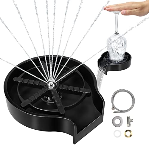 Automatic Glass Rinser 10 Water Spraying Holes Bar Coffee Cup Cleaner Kitchen Sink Washer Baby Bottle Cleaner Accessories