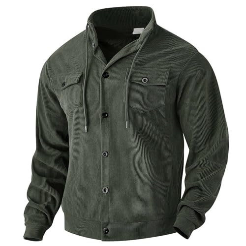 Camisa de pana para hombre manga larga cuello alto miniatura 3
