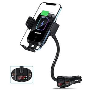 Car Cigarette Lighter Wireless Charger- Phone Holder Mount,Automatic Infrared Smart Sensing 15W Qi Fast Wireless…