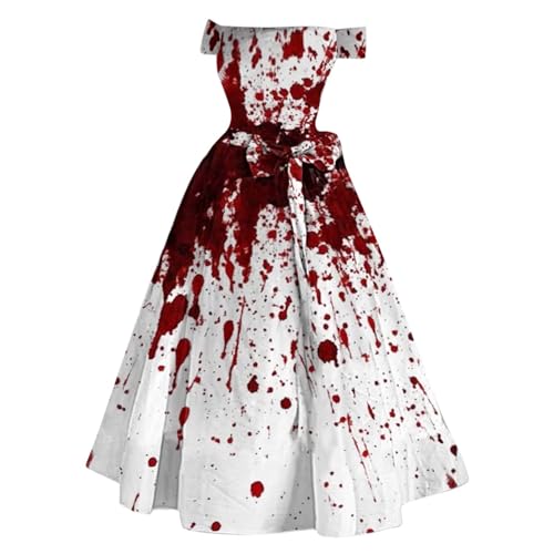 Générique Deguisement Halloween Femme Robe Boheme Costume Sorcière Sexy pour Sang Noire Mariée Déguisement Pull Rouge Sorciere Cocktail Grande Taille Ceremonie