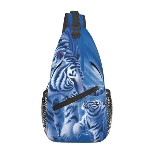 Sac à bandoulière homme tigre blanc bleu pour libérer vos poches
