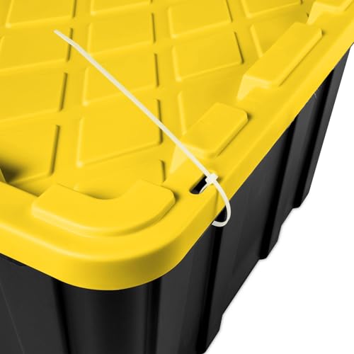 Image of 27-Gallon Plastic Storage Bins with Snap-on Lids - 6-Pack, Home Organization Essential (Black and Yellow)