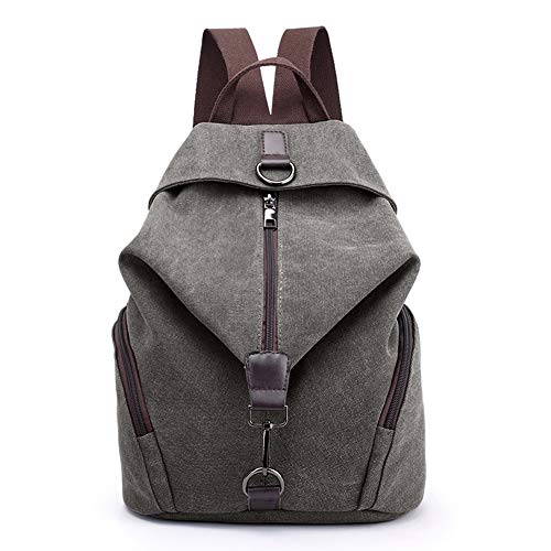 Padgene Mochila Bolso Casual Lona para Señora Viaje Gran Capacidad Informal Bolsa Mochila Mujer para Vacaciones Camping Viajes Senderismo (Gris)