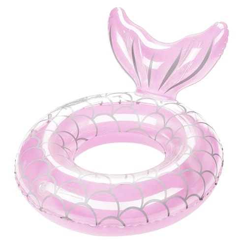 HeySplash Gonfiabile Galleggiante Anello da Nuoto Forma di Coda di Sirena, Anello da Nuoto in PVC con Valvola Gonfiabile, 70 CM, per Adulti e Bambini Estate Festa Mare Piscina Giochi Sapiaggia, Rosa