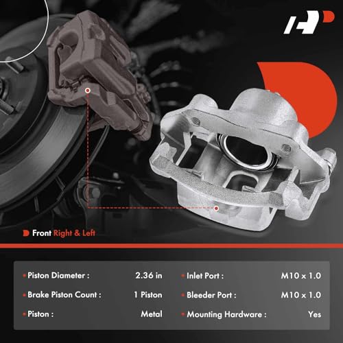 A-Premium Disc Brake Caliper Assembly with Bracket Compatible with Nissan Models - 720 1983-1986, D21 1986-1994, Multi 1986-1988, Pickup 1995-1997 - Front Driver and Passenger by A-Premium - Image 2