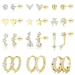 14K Gold Plated-12 Pairs