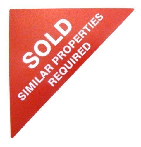 Autocollant immobilier pour panneau vendu triangle rouge visible