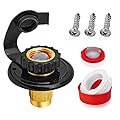 Boltigen RV Water Connection Inlet, RV Inlet Water Valve, 3/4 NH to 1/2 NPT Double Female Lead-free Brass RV City Water Inlet with Check Valve