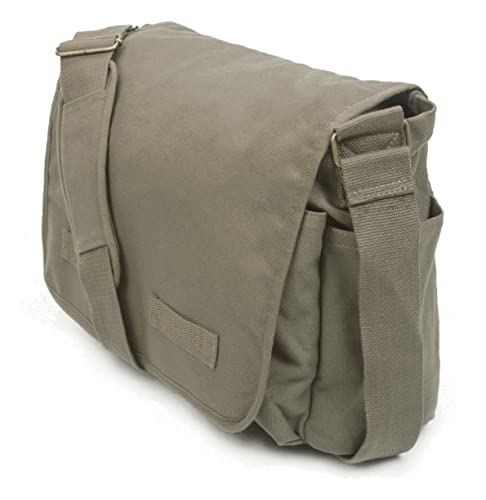 Sweetbriar Classic Vintage Messenger Bag - Original Heavyweight Cotton Canvas Shoulder Bag with Upgraded Features