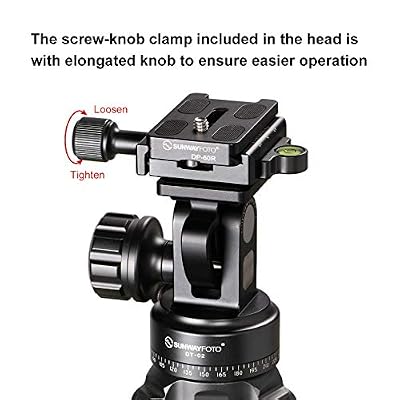 SUNWAYFOTO DT-02D50 Tripod Fluid Panning Tilt Head + 50mm Screw Knob Clamp Arca Compatible Sunway