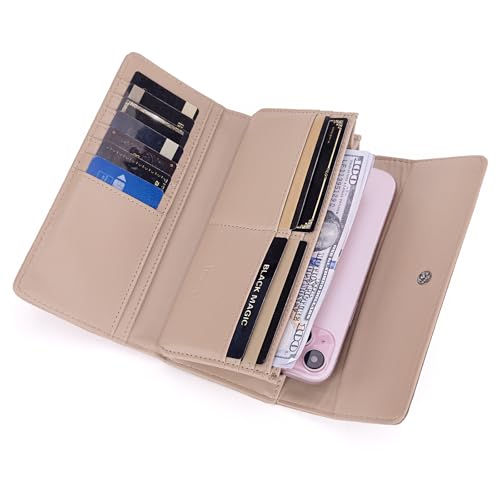 Image of Montana West X Wrangler Western Wallets for Women Trifold Wristlet Wallets Large Capacity Women Clutch Wallet with Coin Purse