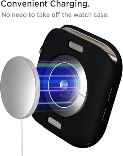 Image of OJOS Soft TPU Case Compatible for Apple Watch Series 10 46mm, Lightweight and Slim Cover All-Around Protective Case for iWatch 46mm, Black