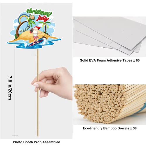 Christmas In July Decorations Photo Booth Props, Tropical Christmas Party Favor, Beach Santa Holiday Party Photo Booth Props Kit For Mele Kalikimaka Christmas Hawaiian Christmas Decorations #TOP6