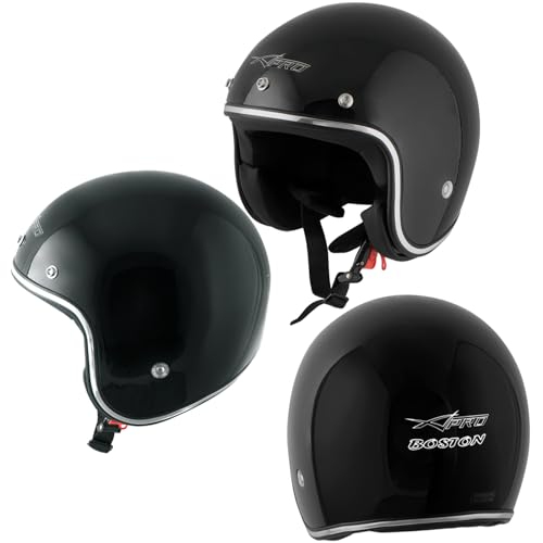 Casco Moto Jet Omologato ECE 22-06 Nero custom scooter naked taglia S