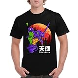 the Fan Tee Camiseta de Adulto de Hombre Dibujos Animados Evangelion Ángeles del Acero, Proyecto Génesis, Robot Mecha, Futuro, Tokio 010 5XL