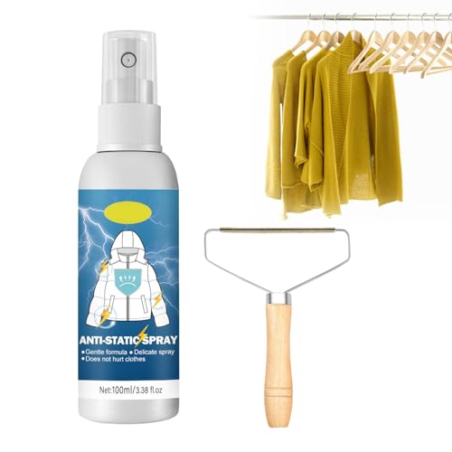 Antistatik Spray Kleidung, Spray Antistatisch, Anti Static Sprays, Sprays Antistatisch, Antistatik-Spray für Kleidung, Textilien, Möbel und Auto, Reduziert Statische Aufladung, 100 ml