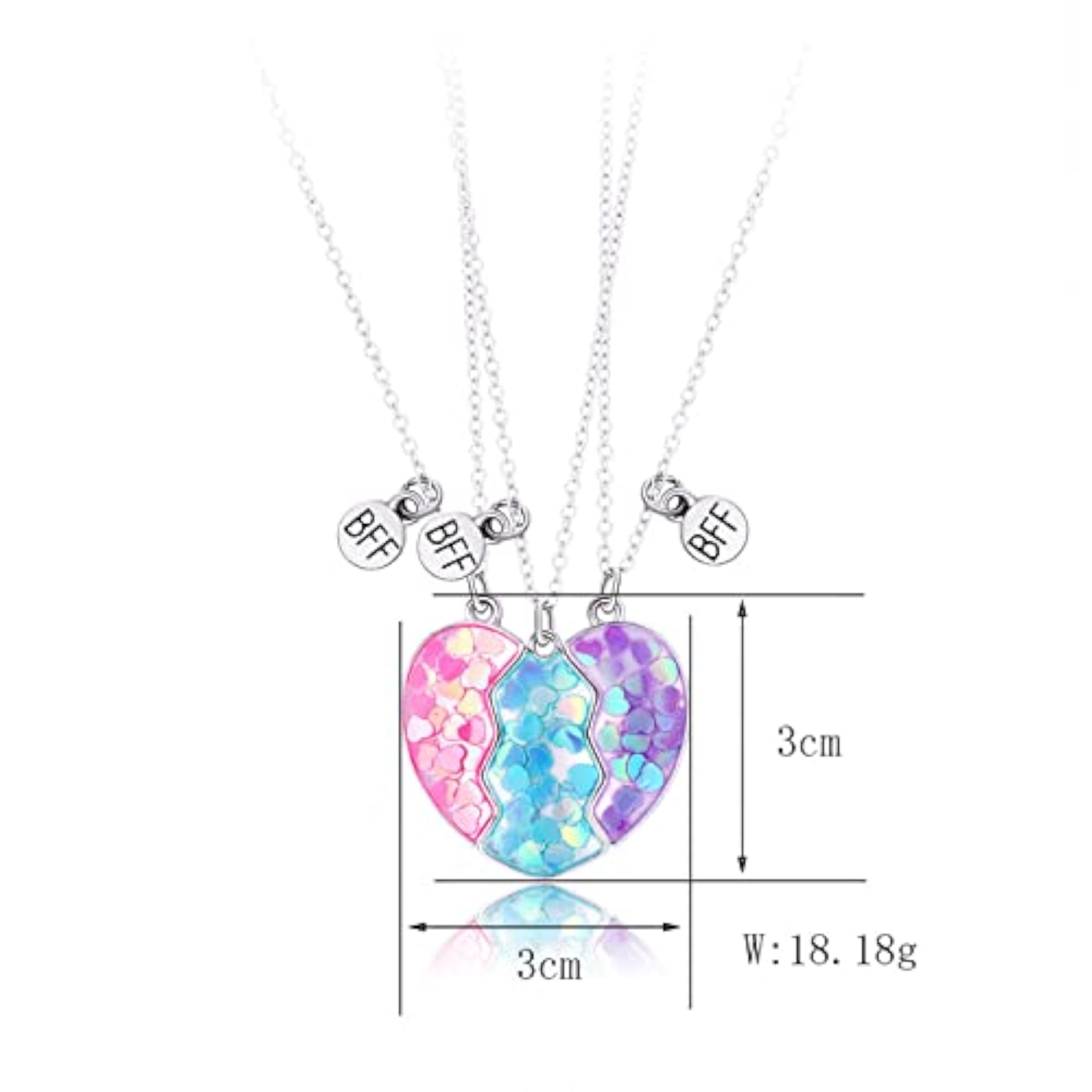 2-3pc Cute Half Broken Heart Koala Panda BFF Pendant Necklace Set