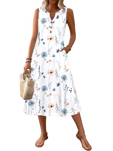 Zeagoo Summer Dresses for Women 2026 Aline Dress Sleeveless V Neck Tank...