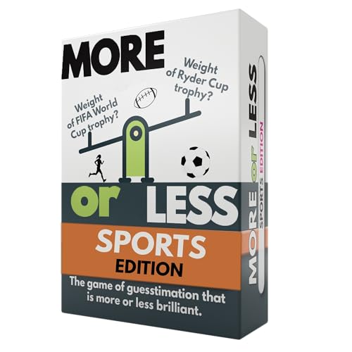 More or Less Sports Edition Card Game | 2 Players + | Travel & Pocket Card Game for Kids, Teens & Adults | Play Anywhere