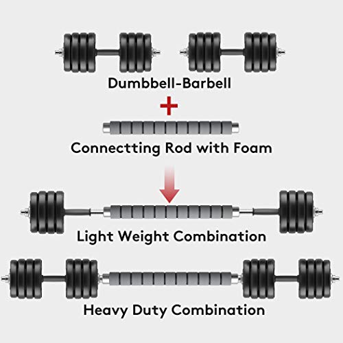 RUNWE Adjustable Dumbbells Set, Weights Dumbbells Barbell Weight Free Weight Set 40/60/80/100 lbs Exercise Fitness Weight Sets, Workout Strength Training with Connecting Rod for Home Gym Office