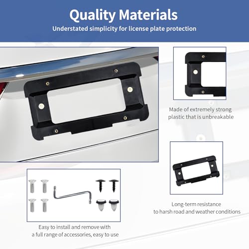 Wogomz Rear License Plate Frame Bracket Holder Mount, Rear License Plate Holder Compatible with Series 1/2/ 3/4/ 5/6 & X1 X3 X4 X5 X6 Z4, 51187160607 511882380615 Replacement - Thumbnail 3