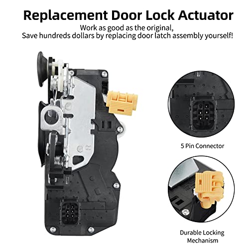 Syeral Power Door Lock Actuator Rear Right Passenger Side 931-109 Latch Motor Replacement For 2007-2009 Cadillac Escalade Chevy Silverado Suburban Avalanche Tahoe Gmc Yukon #TOP1