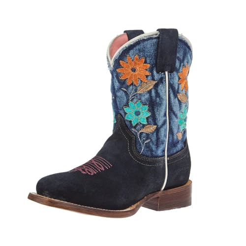 Roper Girls Flower Power (Toddler/Little Kid) Western Boot, Blue, 11