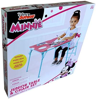 Jakks Pacific Minnie Jr Activity Table Set with One Chairs ,Teal and Red