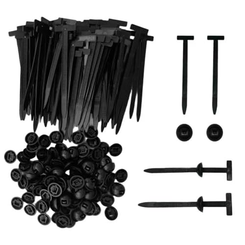 100Pcs Automotive Nylon Cable Tie Fastener Kit Universal Car Zip Tie Buckle Clips for Bumper Fender Door Panel Trim & Engine Splash Shield Retainer Heavy-Duty Snap Fit Design