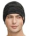 Vgogfly Slouchy Beanie for Men Winter Hats for Guys Cool Beanies Mens Lined Knit Warm Thick Skully Stocking Binie Hat Black/Dark Grey