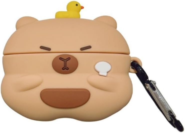 Earphone Case for AirPods Pro/Pro 2, Cute Holding Orange Calm Capybara Soft TPU Silicone Cover, Lovely Brown Capybara AirPods Pro 2 Cover Protective Skin Protector