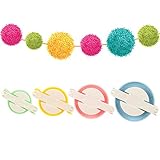 Thursday April Pompon Hacedor 4 Tamaños para Hacer Pompones Pelotas de Pelusas Kit de Hilar Lana para Hacer Pompon Herramienta para Lana Aguja Tejedor Tejido DIY(4 Colores)
