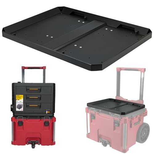Packout Mounting Base Compatible with ToughBuilt StackTech Toolbox – Slides into fit for Milwaukee Packout Drawer & Rolling Toolbox Surface for Secure Stacking