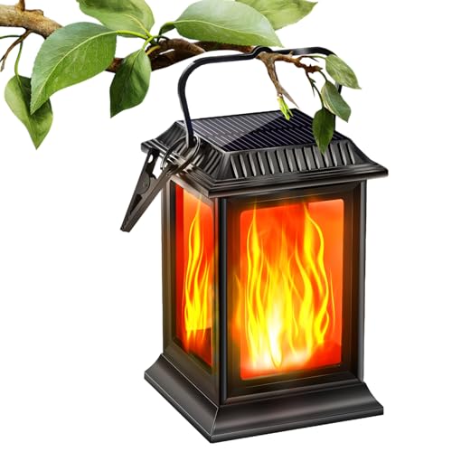 Lanterne Solaire Flamme Dansante Teksome Lampe Suspendue Extérieure Étanche
