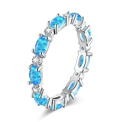 Blue Opal CZ Ring